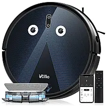 Vrillo J050 Aspirador de Pó Robô com Conexão via APP, WI FI e Auto Carregamento, 110V, Preto