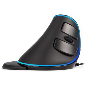 Mouse Ergonômico Vertical sem Fio Reduz a Tensão do Pulso com Botões Programáveis e Luz LED, 400, 7200 DPI 6 Botões, DELUX M618PU, Preto