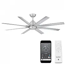 Ventilador de Teto Inteligente WAC Lighting Mocha XL 8 Pás de Alumínio Níquel Escovado 120V