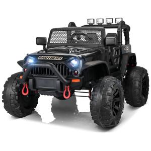 Carro, Carrinho Elétrico 2 Assentos 12V, com Controle Remoto e 3 Velocidades, TOBBI, Preto