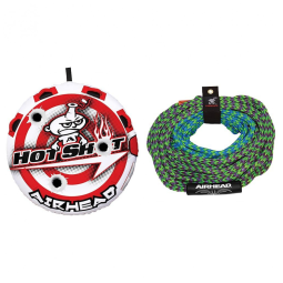 Boia Rebocável para 1 a 2 Pessoas com Costura Dupla e Válvula de Segurança de Velocidade, Inclui Corda, Airhead, Branca e Vermelha