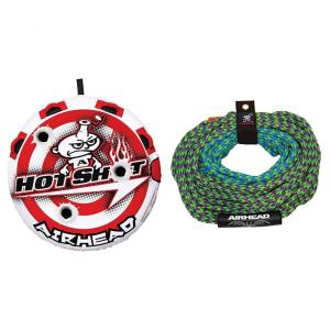 Boia Rebocável para 1 a 2 Pessoas com Costura Dupla e Válvula de Segurança de Velocidade, Inclui Corda, Airhead, Branca e Vermelha