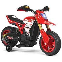 Moto Elétrica Policial Infantil 6V com Luzes e Sons, COSTZON, Vermelho