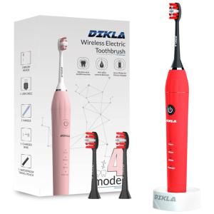 Escova Dental Elétrica DIKLA 4 Modos Recarregável Vermelho