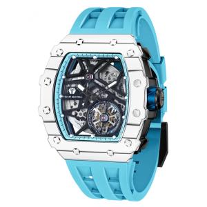 TSAR BOMBA Luxury Relógio Automático Mecânico Masculino com Bisel de Fibra de Carbono e Vidro de Safira 50M à Prova d'Água