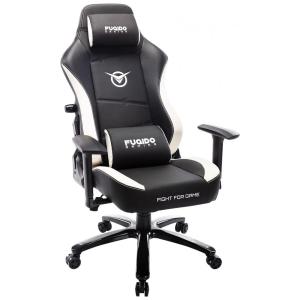 Cadeira Gamer Reclinável e Giratória com Apoio de Braço 3D, COLAMY, Preta e Branca