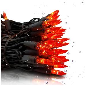 Pisca Pisca 100 LED 6 Metros a Prova dÁgua para Decoração de Festas, Laranja