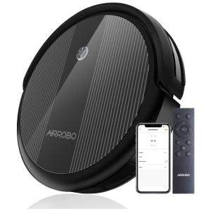 Aspirador de Pó Robô Inteligente e Automático 2600Pa de Potência com Controle de Voz Alexa e Google Ideal para Pets, AIRROBO P10, Preto
