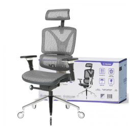 Cadeira de Escritório Ergonômica com Encosto em Malha, Nouhaus ErgoPRO, Prata