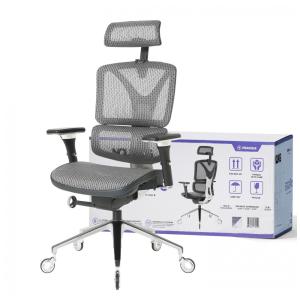 Cadeira de Escritório Ergonômica com Encosto em Malha, Nouhaus ErgoPRO, Prata