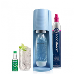 SodaStream Terra Sparkling Water Maker Misty Blue com CO2, Garrafa DWS e Bubly Drop
