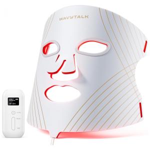Máscara de Terapia com Luz Vermelha Wavytalk para o Rosto, Máscara de LED Glow Time para Terapia de Luz Facial Anti Rugas