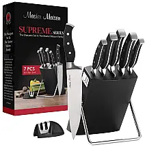 Conjunto de Facas em Aço Inoxidável com Bloco de Bancada, 11 Peças, MASTER MAISON MM 11KS GRAY, Preto