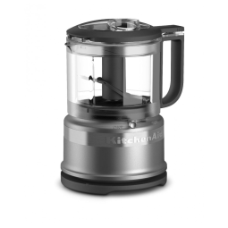 Processador de alimentos mini KitchenAid 3,5 xícaras prata com 2 velocidades, função pulsar e tigela com bico vertedor, 110V