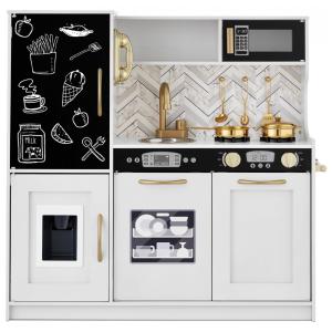 Cozinha Infantil com Design Realista, Telefone, Utensílios, Forno, Micro-Ondas e Pia para Crianças Acima de 3 Anos, Best Choice Products