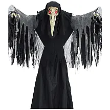 Animatronico de Esqueleto Sombrio com Movimentos e Sons para Decoração Interna de Halloween