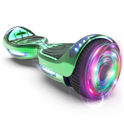 Hoverboard HOVERSTAR HS2.01 Bluetooth Flash Wheel 6,5" Verde Cromado com Luzes LED para Crianças e Adultos