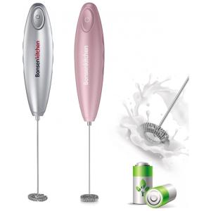 Espumador de Leite Elétrico com Bateria e 3 Velocidades, e, BONSENKITCHEN, Rosa