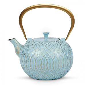 Chaleira de Chá 1 Litro em Ferro Fundido Japonês com Infusores para Chá a Granel, Toptier, Azul