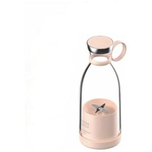 Liquidificador Portátil 350mL em Aço Inoxidável com Carregamento USB, 200W, Rosa
