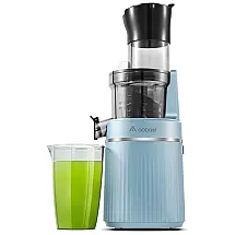 Centrífuga de Frutas 900mL de Mastigação Lenta com Bocal de Alimentação Largo, Motor Silencioso e Função Reversa, 200W,110v, Aobosi, Azul