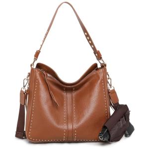 Bolsa Feminina de Ombro em Couro, MONTANA WEST, Marrom