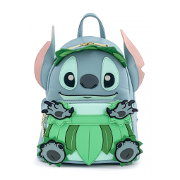 Mochila Escolar Infantil 25cm Loungefly Stitch Luau para Crianças, Azul