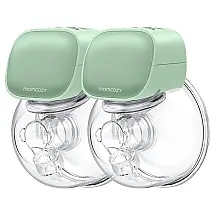 Bomba Tira Leite Dupla Elétrica Portátil com 2 Modos e 5 Níveis de Sucção, MOMCOZY S9 22, Verde