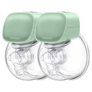 Bomba Tira Leite Dupla Elétrica Portátil com 2 Modos e 5 Níveis de Sucção, MOMCOZY S9 22, Verde