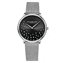 Relógio Stuhrling Classic Quartz Masculino 35mm Analógico Preto e Prata