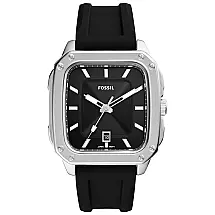 Relógio Masculino Analógico de Quartzo com Pulseira de Silicone, Fossil FS5980, Preto