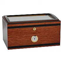 Humidor para Charutos Aveiro Supreme Madeira Cerejeira com Tampa de Vidro 80-125 Charutos