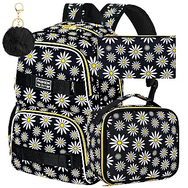 Mochila AGSDON 3PCS Daisy preta