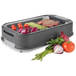 Churrasqueira Elétrica Portátil serve 5 Porções, 1500W, escuro, 110v, VONSHEF, Cinza escuro