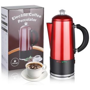 Coador de Café Elétrico até 12 Xícaras em Aço Inoxidável WerkWeit DS 1146 RD 110V 1500W, Vermelho
