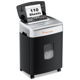 Triturador de Papel Bonsaii para Escritório, 110 Folhas Autofeed para Uso Residencial, Triturador de Alta Capacidade por 30 Minutos