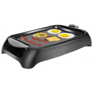 Grill Elétrico Antiaderente com Controle de Temperatura, 110V 1000W, Nozaya, Preto