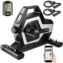FUNMILY Mini Bicicleta Ergométrica Elétrica Ideal Para Idosos e Treino de Braço/Perna com Tela LCD, Preta.