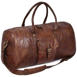 Oak Bolsa de Viagem Masculina Clássica de Couro , Marrom