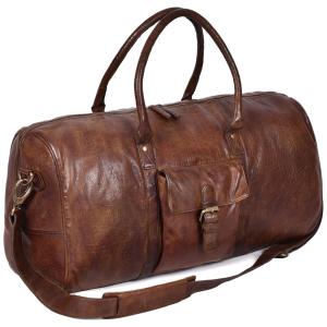 Oak Bolsa de Viagem Masculina Clássica de Couro , Marrom