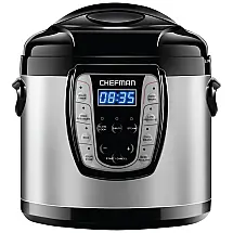 Panela de Pressão Elétrica, 9 em 1 Programável, 5.6 Litros, Aço Inoxidável, 110V 1000W, CHEFMAN, Preta e Prata