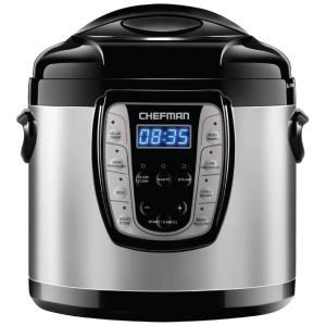 Panela de Pressão Elétrica, 9 em 1 Programável, 5.6 Litros, Aço Inoxidável, 110V 1000W, CHEFMAN, Preta e Prata