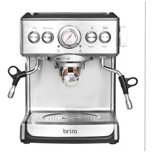 Máquina de Café Expresso 19 Bar, Capacidade 2L com Espumador, 1250W, 110v, BRIM 50027, Prateado