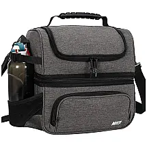 MIER Bolsa Térmica Portátil 15L, Mantém Temperatura por Até 5 Horas, Cinza Compacta e Prática