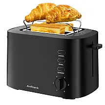 Torradeira Elétrica 2 Fatias com Slots Extra Largos, Grade de Aquecimento, Bandeja de Migalhas Removível e 6 Níveis de Tostagem, 900W