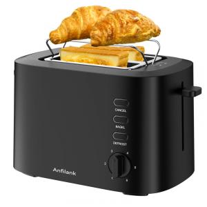 Torradeira Elétrica 2 Fatias com Slots Extra Largos, Grade de Aquecimento, Bandeja de Migalhas Removível e 6 Níveis de Tostagem, 900W