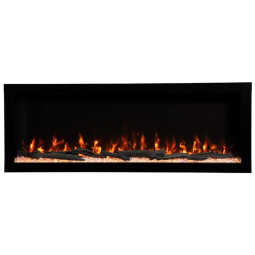 Lareira Elétrica de Embutir A46x127L cm com Controle Remoto, 10 Cores de Chama e Compatível com Google e Alexa , 110V 1465W, Ember