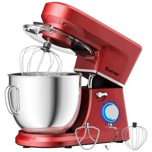 Batedeira 6 Velocidades 7L 660W, 110v, COSTWAY, Vermelho