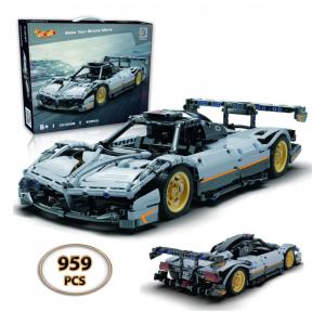 Kit de Construção Carro de Corrida com 959 Peças para 8 Anos ou mais, TOTI ROYAL 61030W.TR080321, Cinza