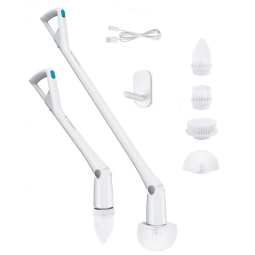Vassoura Elétrica Rotativa 360 sem Fio com Cabo Flexível e 4 Acessórios, Branca, 110v, TILSWALL M3, Branco
